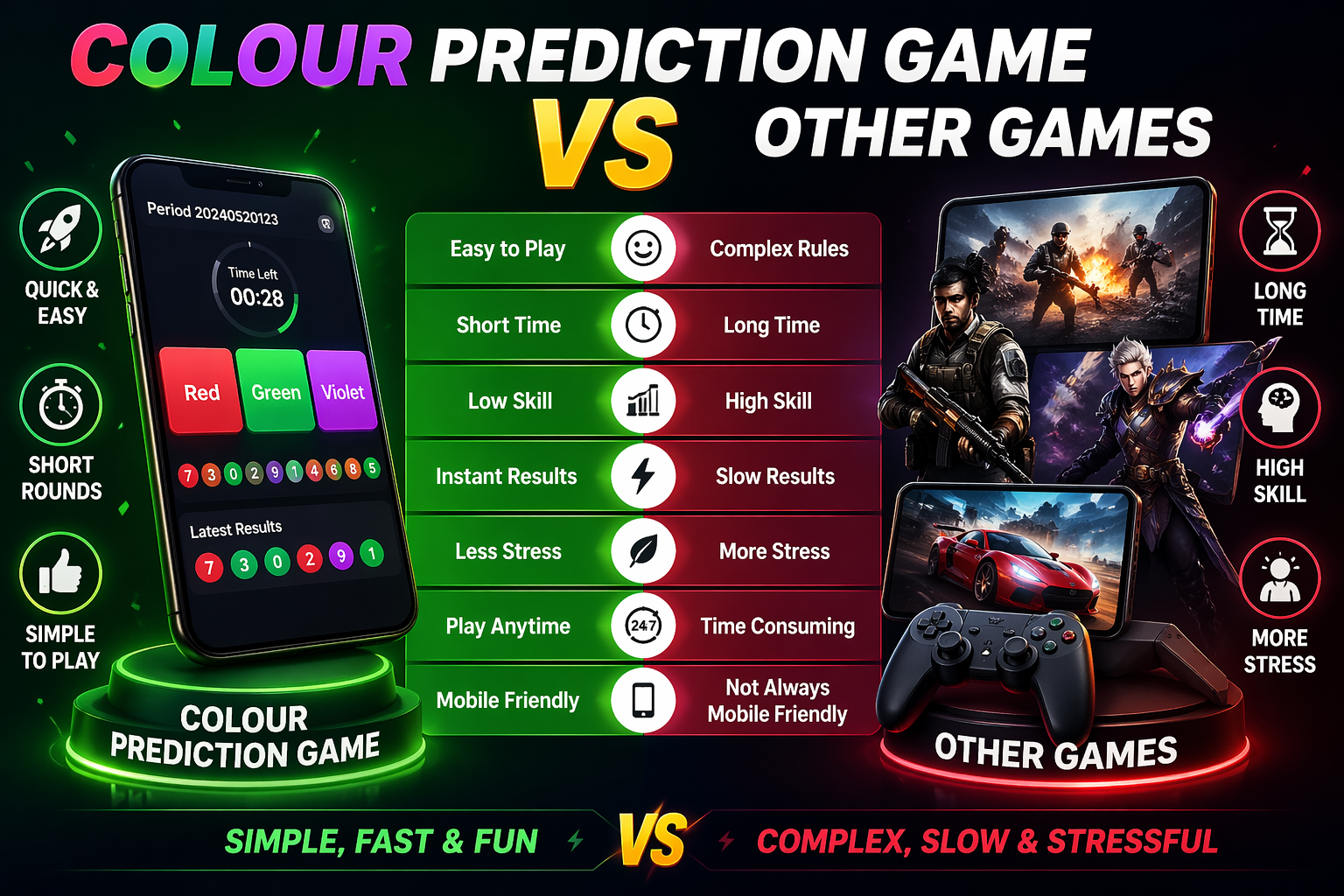 Colour prediction game vs Other Games