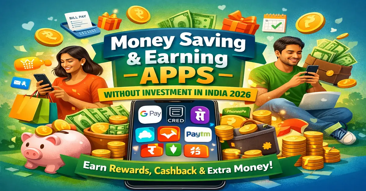 Top 20 Best Money Saving and Earning Apps Without Investment in India 2026