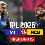 RCB vs MI IPL 2026: किसने जीता मुकाबला? जानिए पूरा मैच रिजल्ट और पॉइंट्स टेबल अपडेट