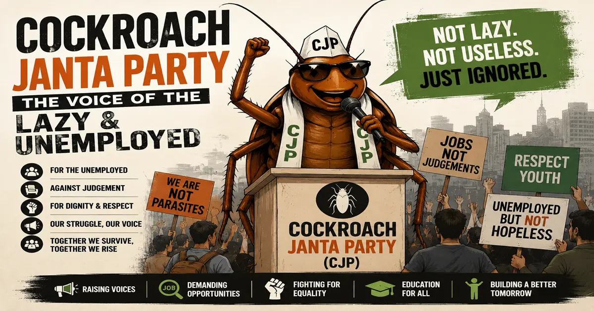Cockroach Janta Party — The Voice of the Lazy & Unemployed